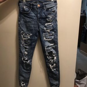 American Eagle ripped medium wash jeans